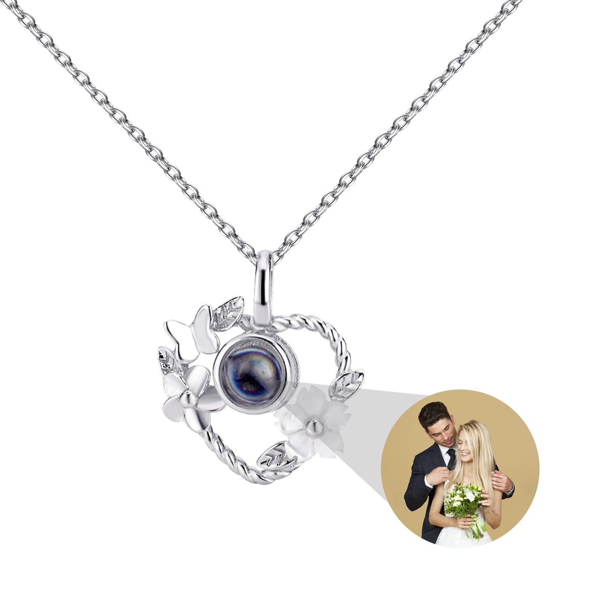 Flowers that can be customized for photos Personalized Projection Photo Necklace - MERGE.DAY.1.FREESTYLE
