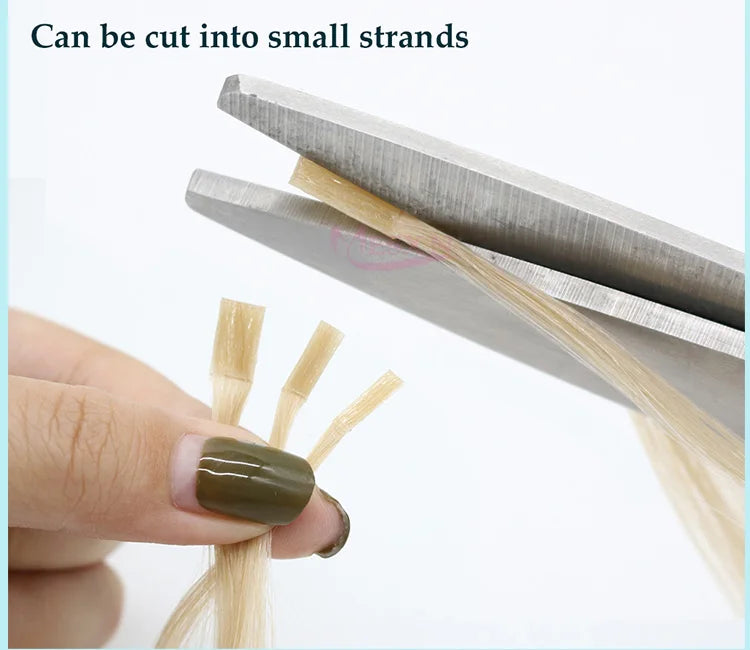 MESXN High Quality Flat Tip Hair Extensions 100% Really Human Fusion Hair Extensions Brown Blonde Color Thickening Of Roots - MERGE.DAY.1.FREESTYLE