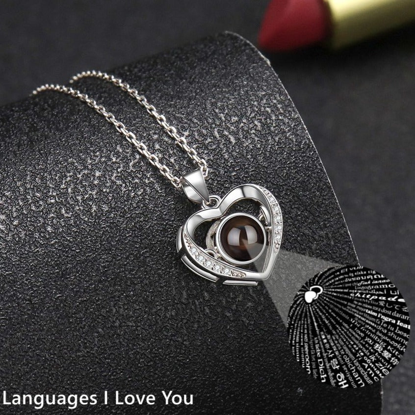 Personalized Heart Picture Necklace for Women Projection Pendant Photo Necklace - MERGE.DAY.1.FREESTYLE
