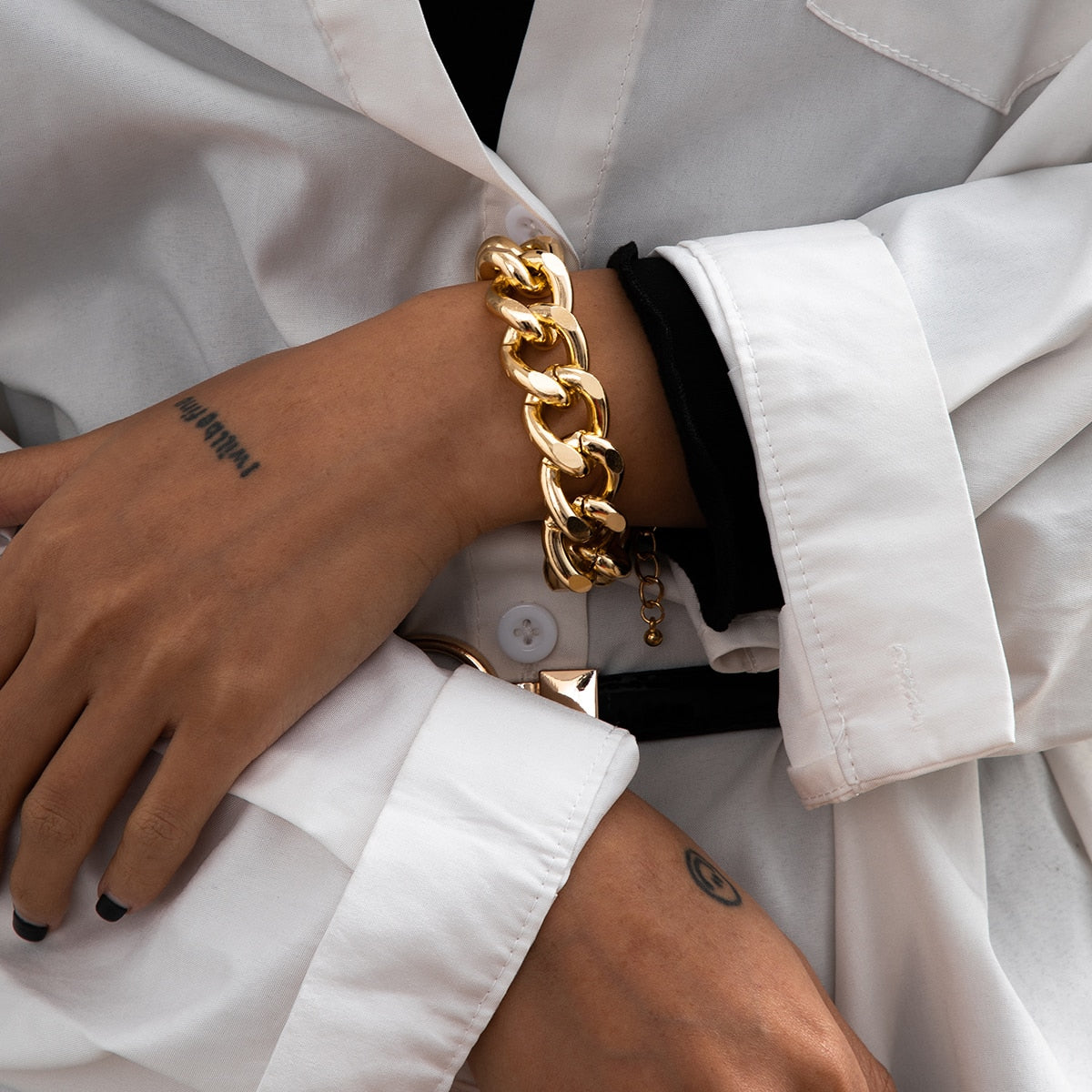 Hip Hop Thick Link Chain Bracelet Women's CCB Material - MERGE.DAY.1.FREESTYLE