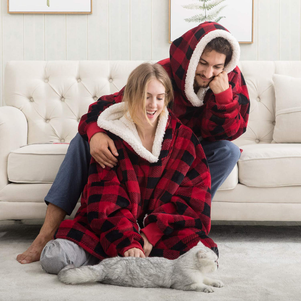 Sudadera con capucha extragrande de invierno para mujer, manta con capucha de forro polar de franela