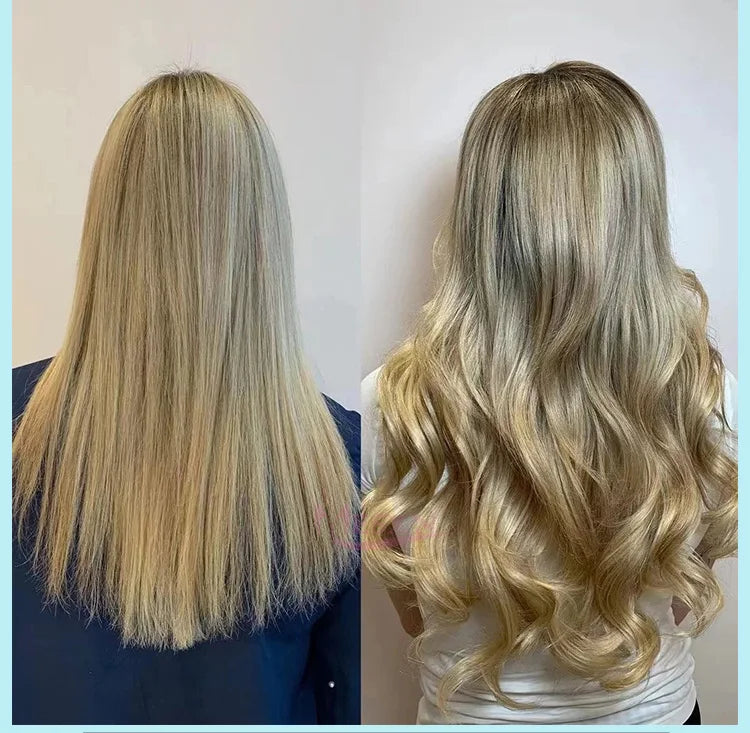 MESXN High Quality Flat Tip Hair Extensions 100% Really Human Fusion Hair Extensions Brown Blonde Color Thickening Of Roots - MERGE.DAY.1.FREESTYLE