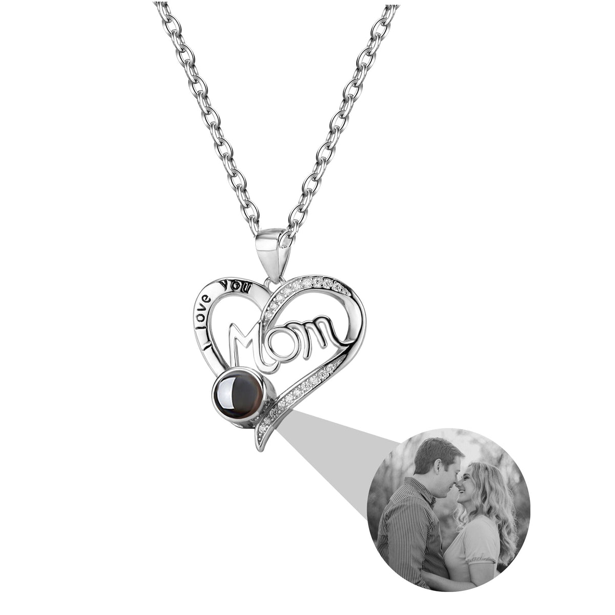 Love projection necklace with customizable photos Pendant Memorial Gift Anniversary gift - MERGE.DAY.1.FREESTYLE