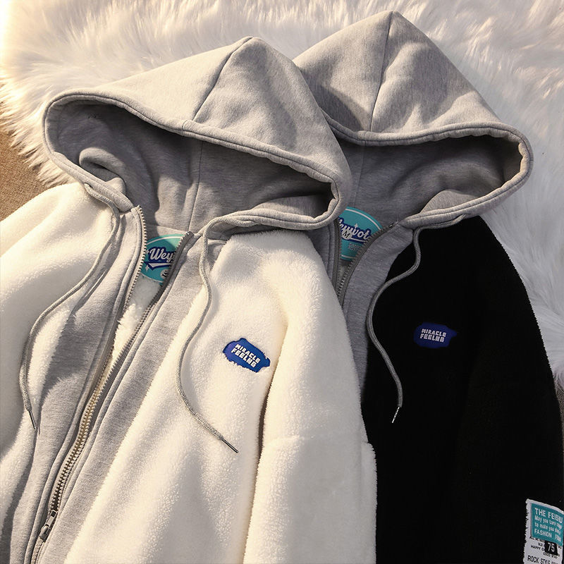 Hooded Sweatshirt Casual Thick Warm Loose Padded Jackets Coat - MERGE.DAY.1.FREESTYLE