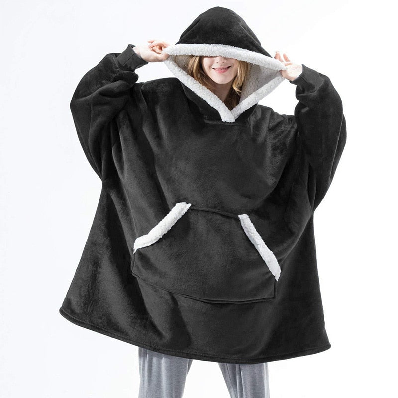 Winter Oversized Hoodies Women Giant Hoody Flannel Fleece Wearable Blanket - MERGE.DAY.1.FREESTYLE
