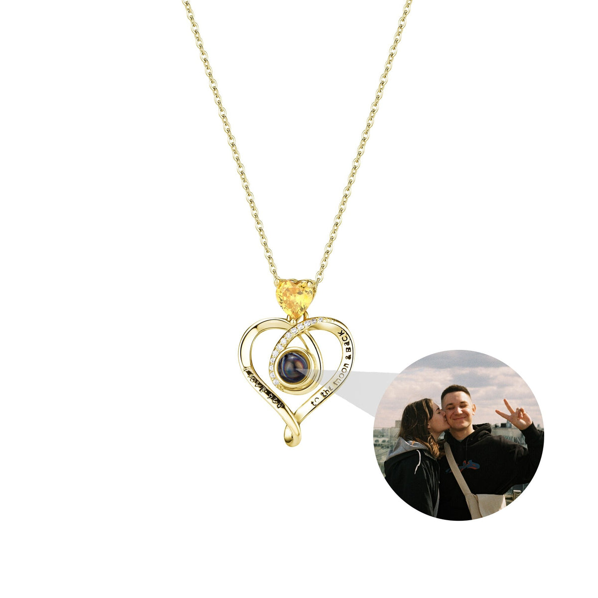 Love with customizable photosProjection Necklace Pendant Jewelry For Lover Girlfriend - MERGE.DAY.1.FREESTYLE