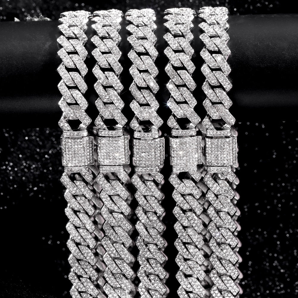 HipHop Prong Cuban Link Chain Necklace Bling Cuban Necklace Jewelry - MERGE.DAY.1.FREESTYLE
