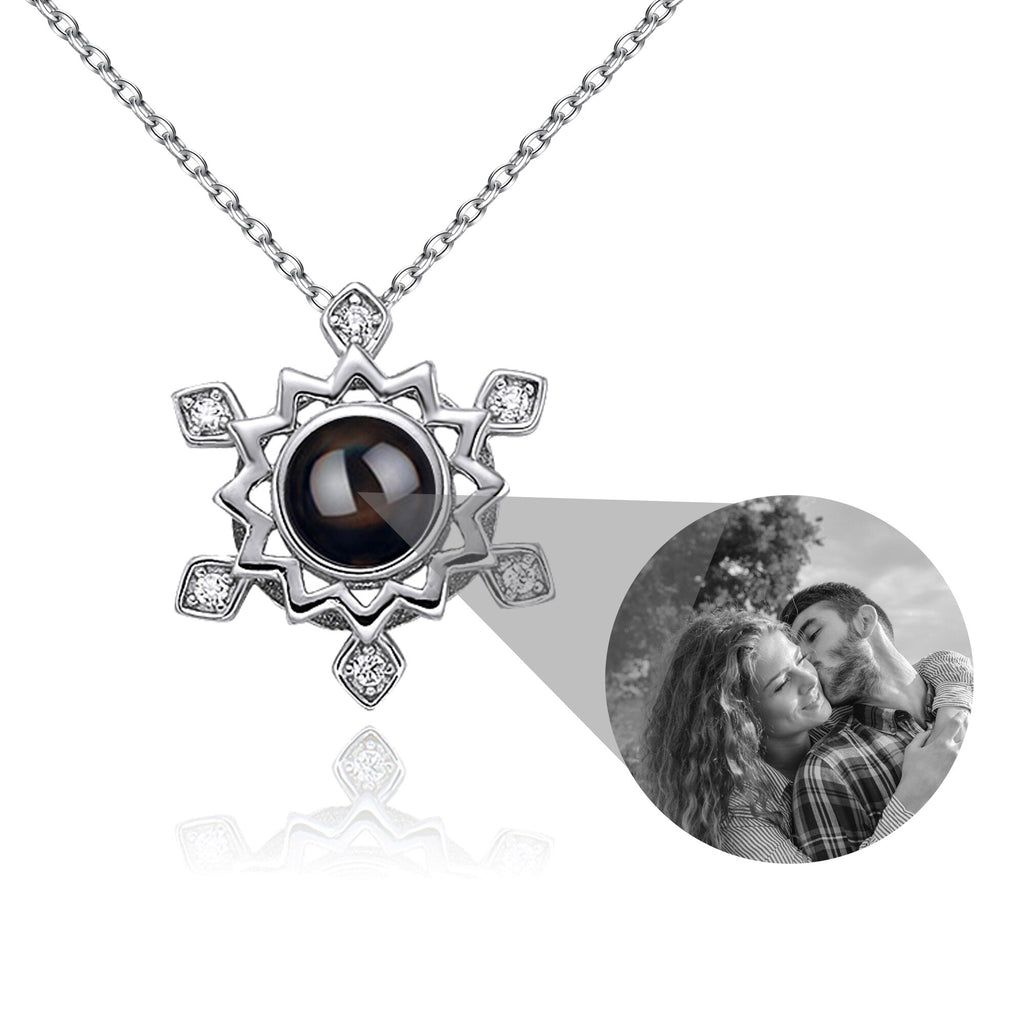 Pendant Custom Photo Flower Necklace 925 Silver Romantic Gift For Girlfriend - MERGE.DAY.1.FREESTYLE
