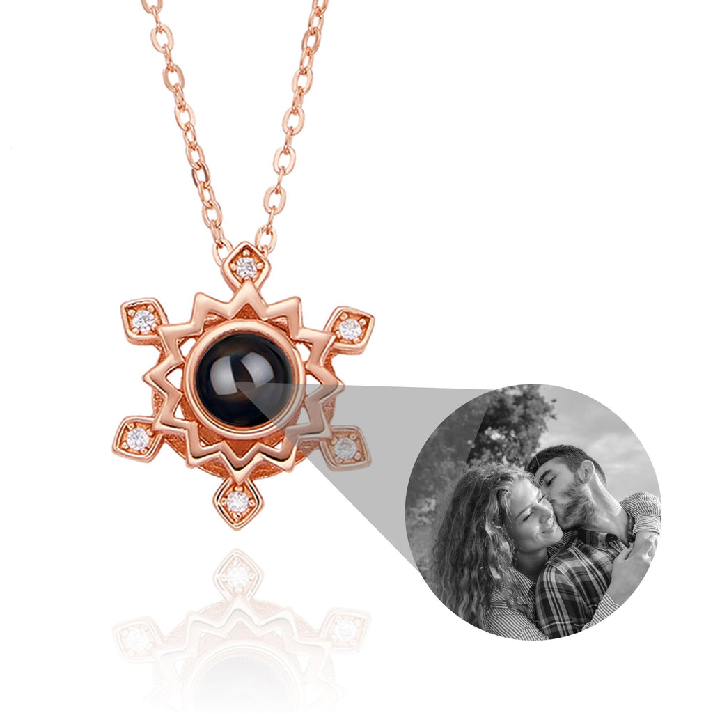 Pendant Custom Photo Flower Necklace 925 Silver Romantic Gift For Girlfriend - MERGE.DAY.1.FREESTYLE