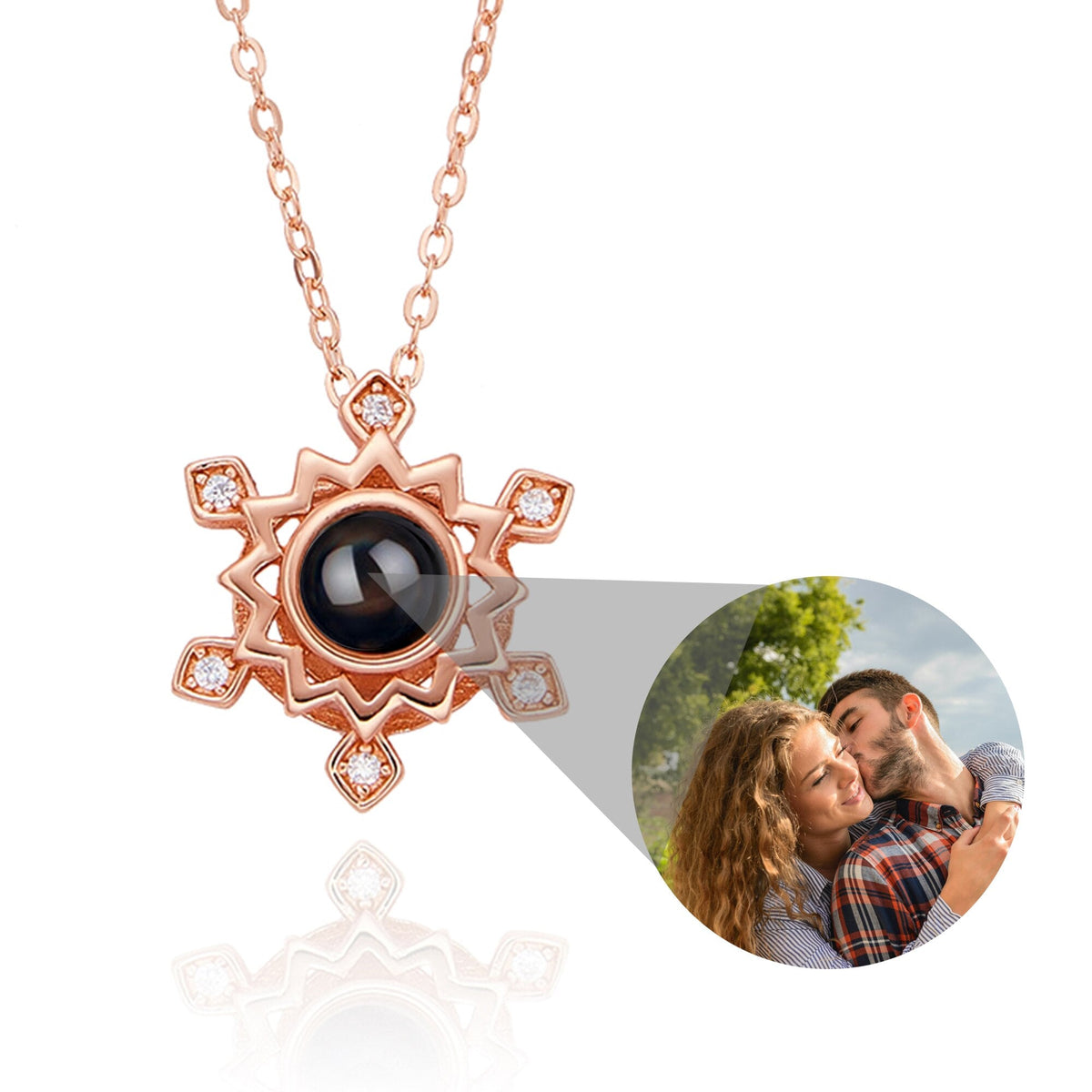 Pendant Custom Photo Flower Necklace 925 Silver Romantic Gift For Girlfriend - MERGE.DAY.1.FREESTYLE