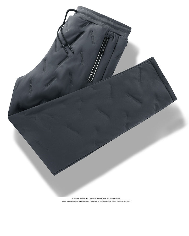 Winter Zip Pockets Thicken Fleece Sweatpants Joggers Water Proof Thermal Trousers - MERGE.DAY.1.FREESTYLE