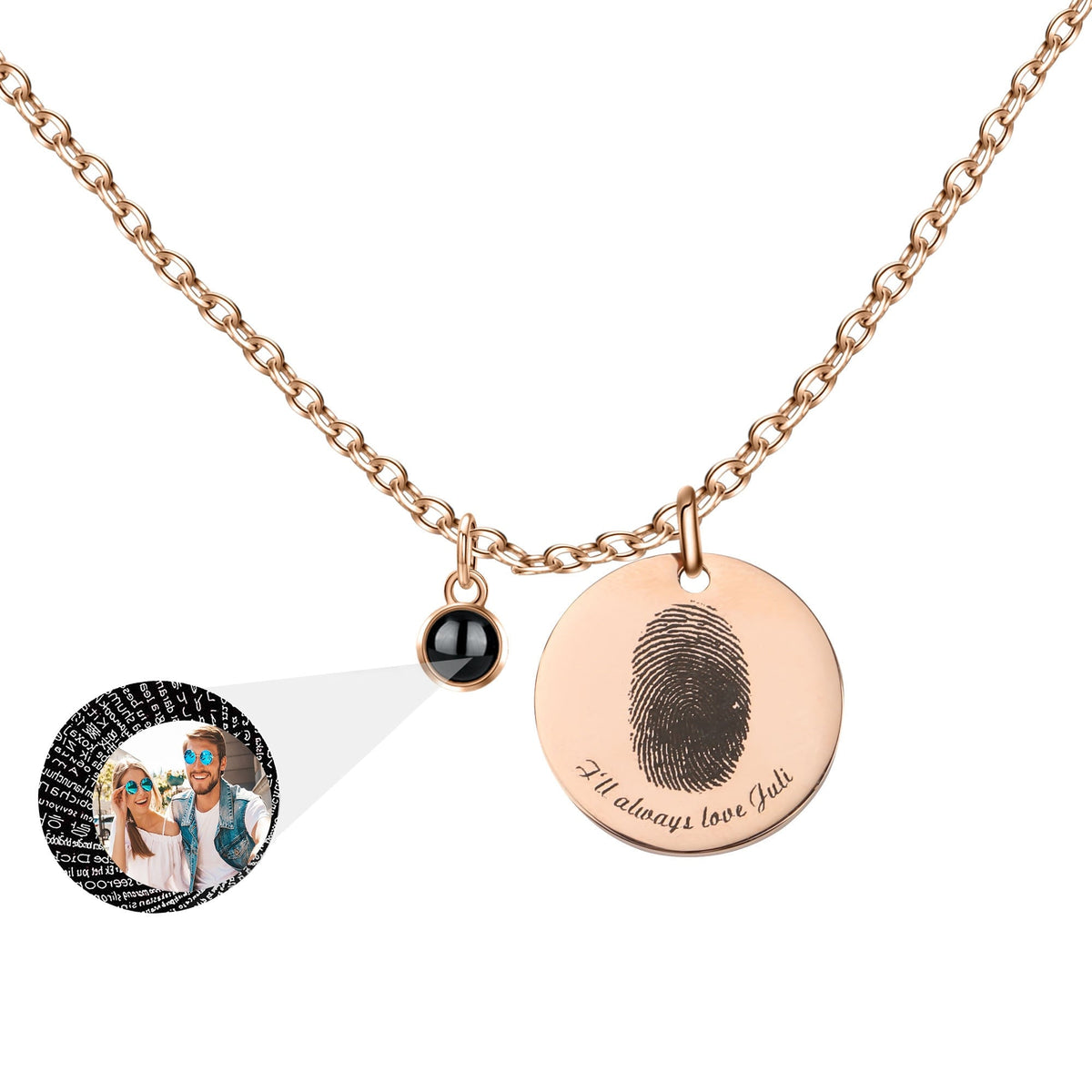 Fingerprint necklace with customizable photos Projection Necklace Pendant Jewelry - MERGE.DAY.1.FREESTYLE