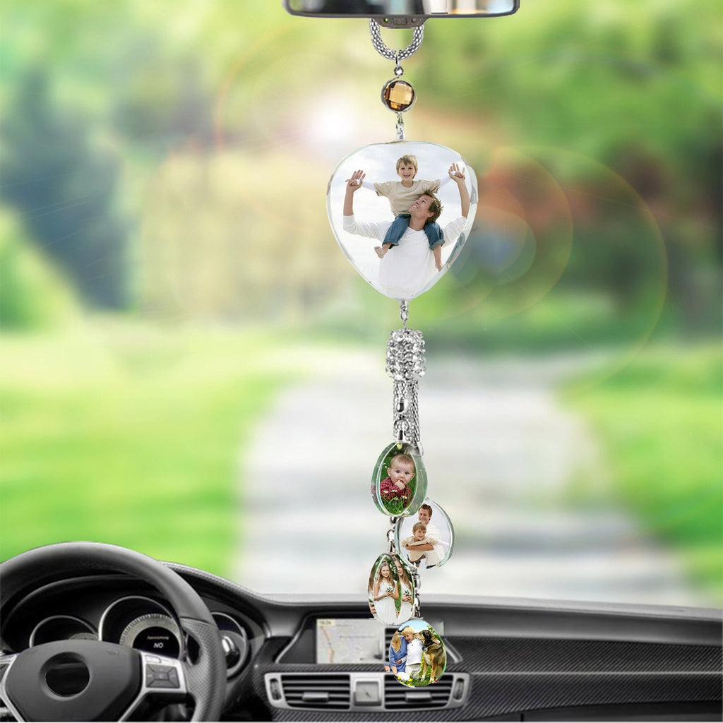 Customizable photos Car Rearview Mirror Hanging Ornament Artificial Crystal Styling - MERGE.DAY.1.FREESTYLE