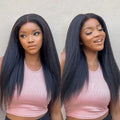 Yaki Straight Glueless Wig Human Hair Precut 7x5 13x6 HD Frontal Wigs Ready to Wear And Go Kinky Straight Lace Front Wig On Sale - MERGE.DAY.1.FREESTYLE