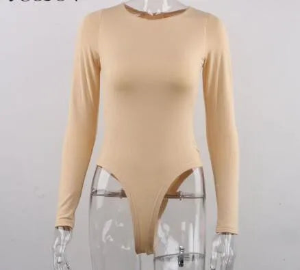 Sexy Y2k Women cotton Bodysuits Long Sleeve Bodysuit O Neck Body Top - MERGE.DAY.1.FREESTYLE