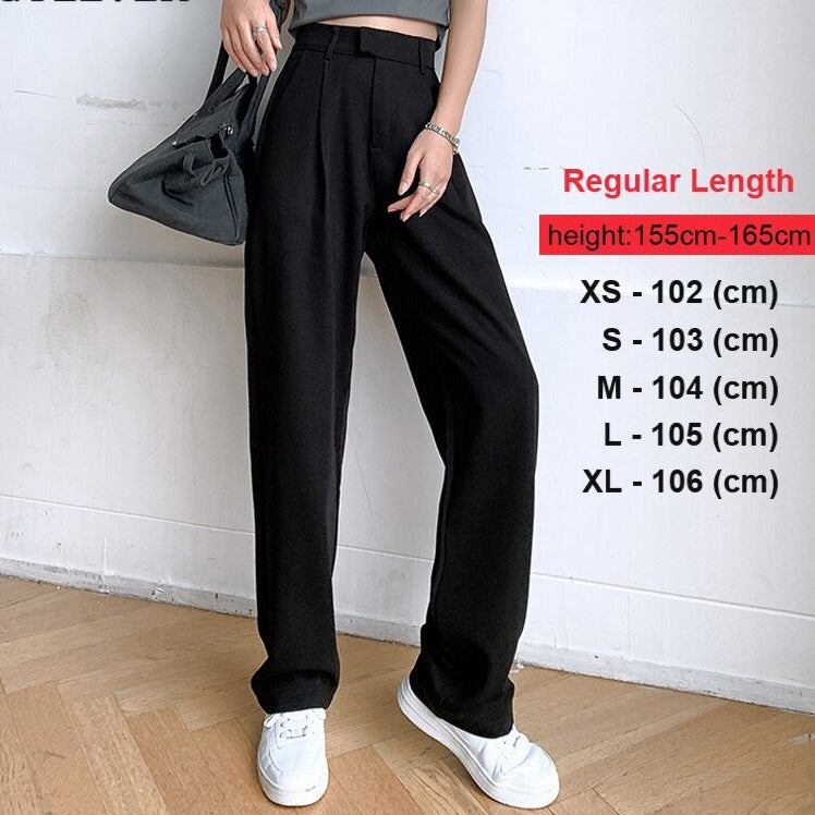 Straight Female Trousers Casual High Waist Women Long Pants - MERGE.DAY.1.FREESTYLE