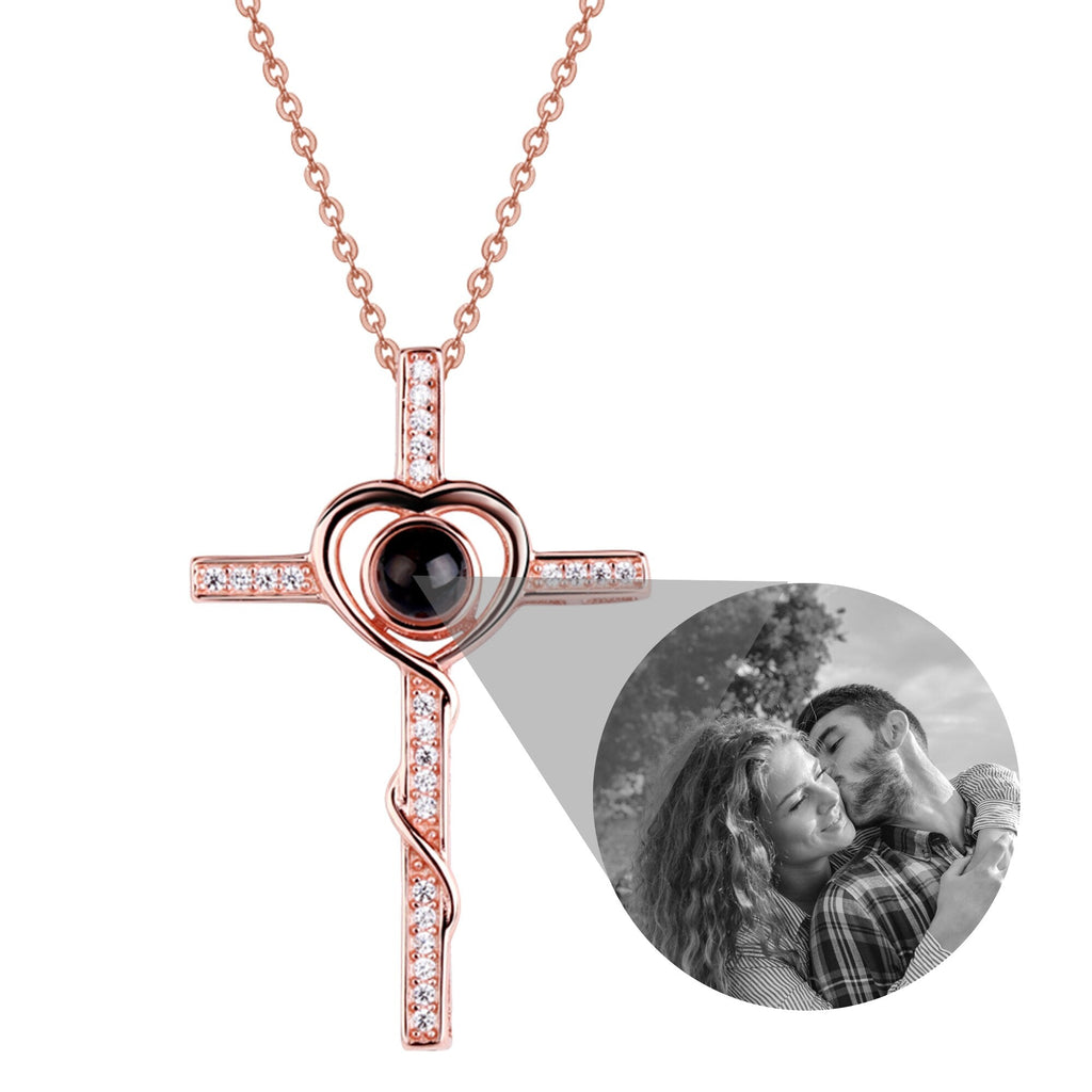 Personalized Name Custom Photo Cross Projection Necklace 925 Silver Necklace - MERGE.DAY.1.FREESTYLE
