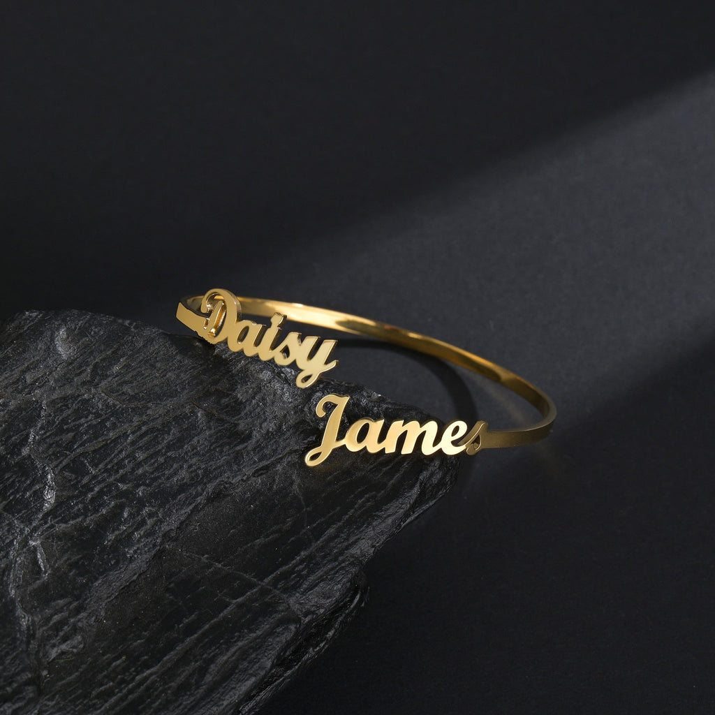 Customized Letter Name Bracelet Bangles for Women Men Chrismas Jewelry Gift - MERGE.DAY.1.FREESTYLE