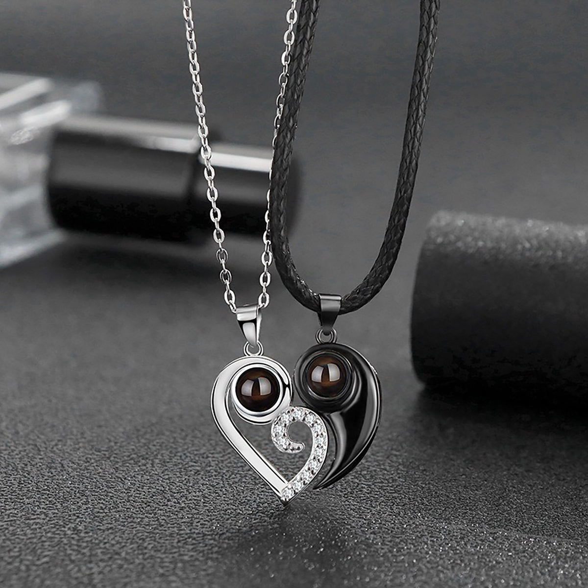 Customizable photoSet of Fashion Magnetic Heart Couple Necklace For Women Men - MERGE.DAY.1.FREESTYLE