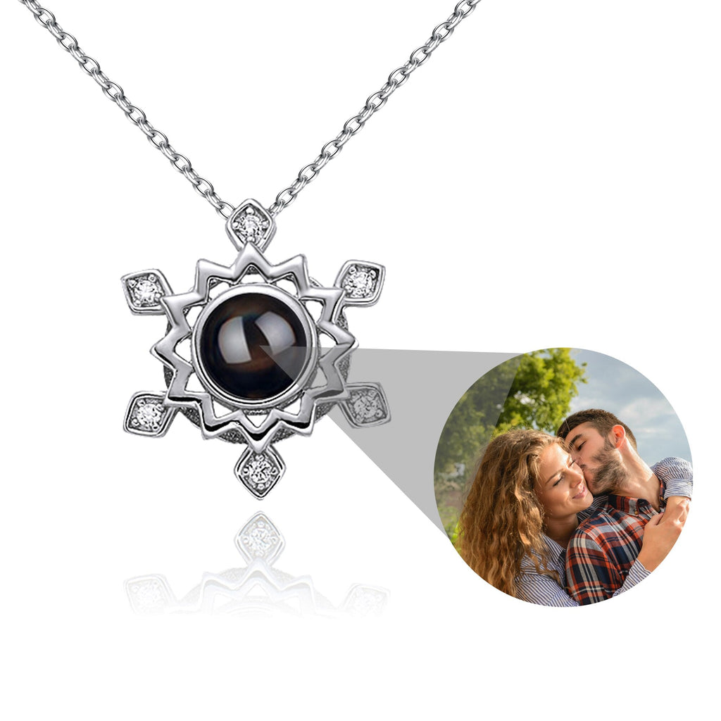 Pendant Custom Photo Flower Necklace 925 Silver Romantic Gift For Girlfriend - MERGE.DAY.1.FREESTYLE