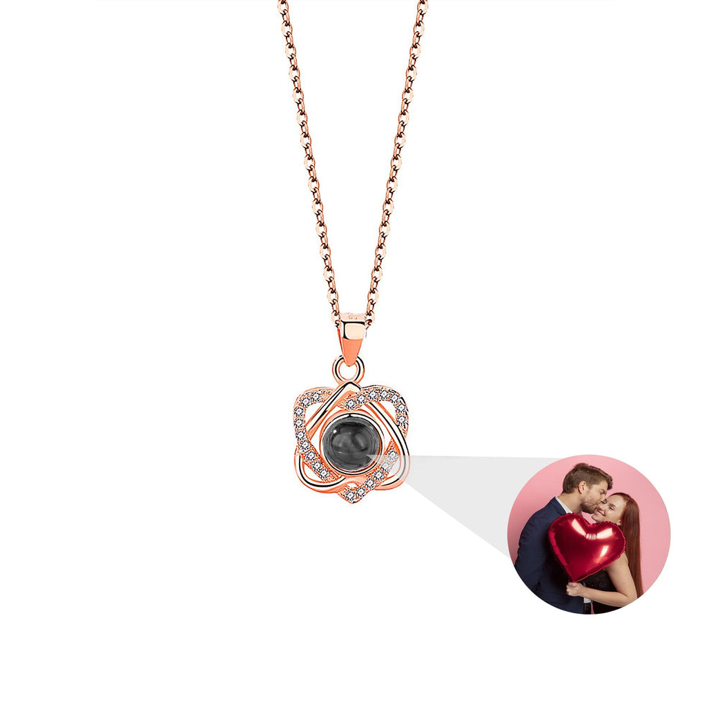 Customized photo projectionNecklace Heart Pendant Wedding Romantic Memory Projection Necklace - MERGE.DAY.1.FREESTYLE
