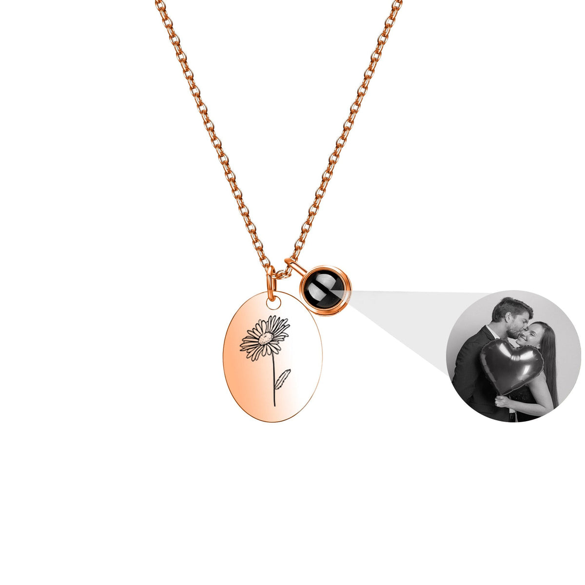 Customized projection necklace for birthday flowers and photos - MERGE.DAY.1.FREESTYLE