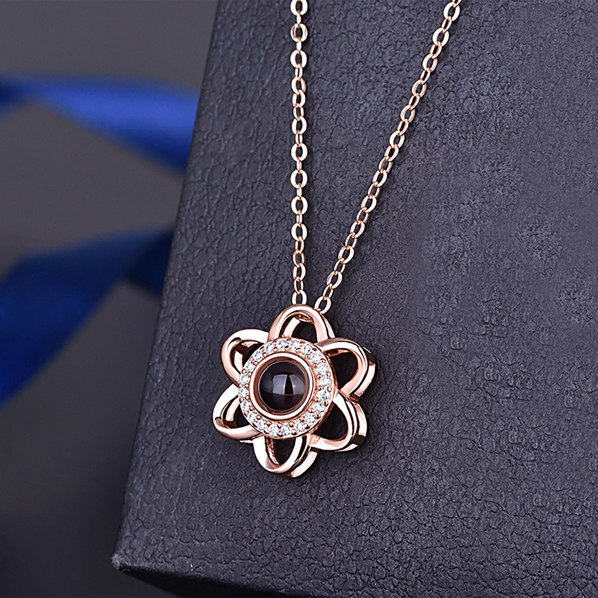 Flowers that can be customized for photosProjection Necklace Pendant Jewelry - MERGE.DAY.1.FREESTYLE