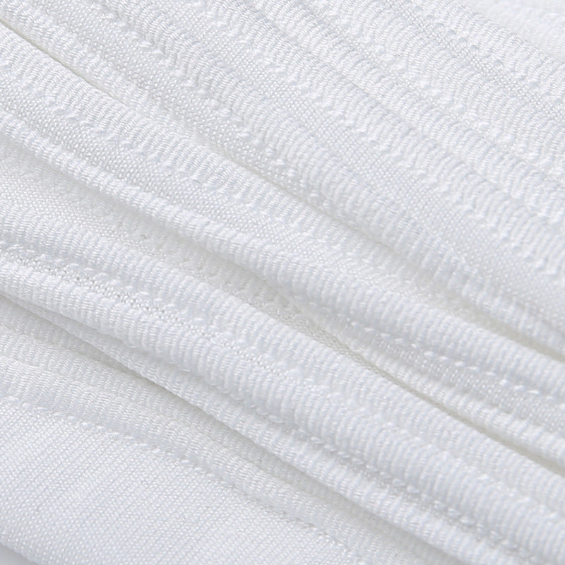 White Deep V-neck Halter Bandage 2 Pieces Sets Sleeveless Backless Suits Outfits with Shorts - MERGE.DAY.1.FREESTYLE