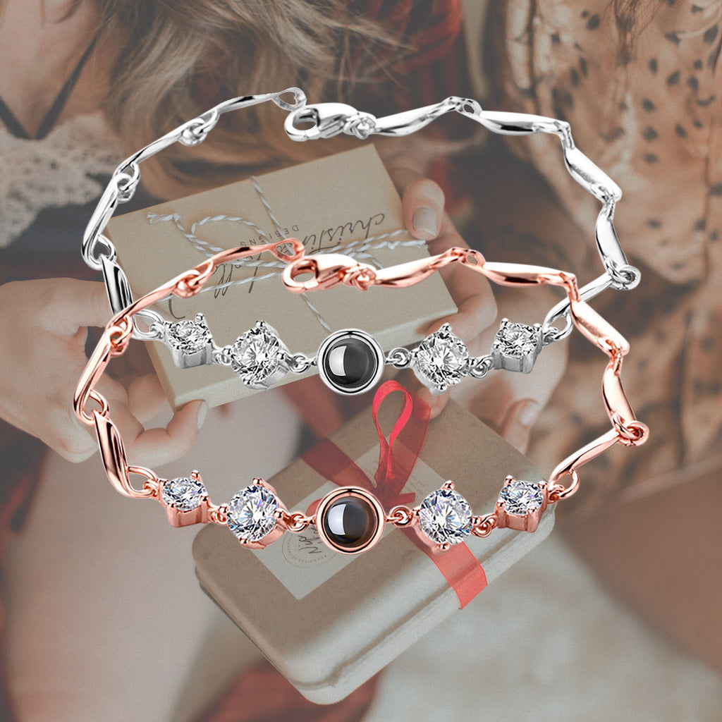 Custom photo Projection Bracelet Jewelry with Silver/Rose Gold Color - MERGE.DAY.1.FREESTYLE