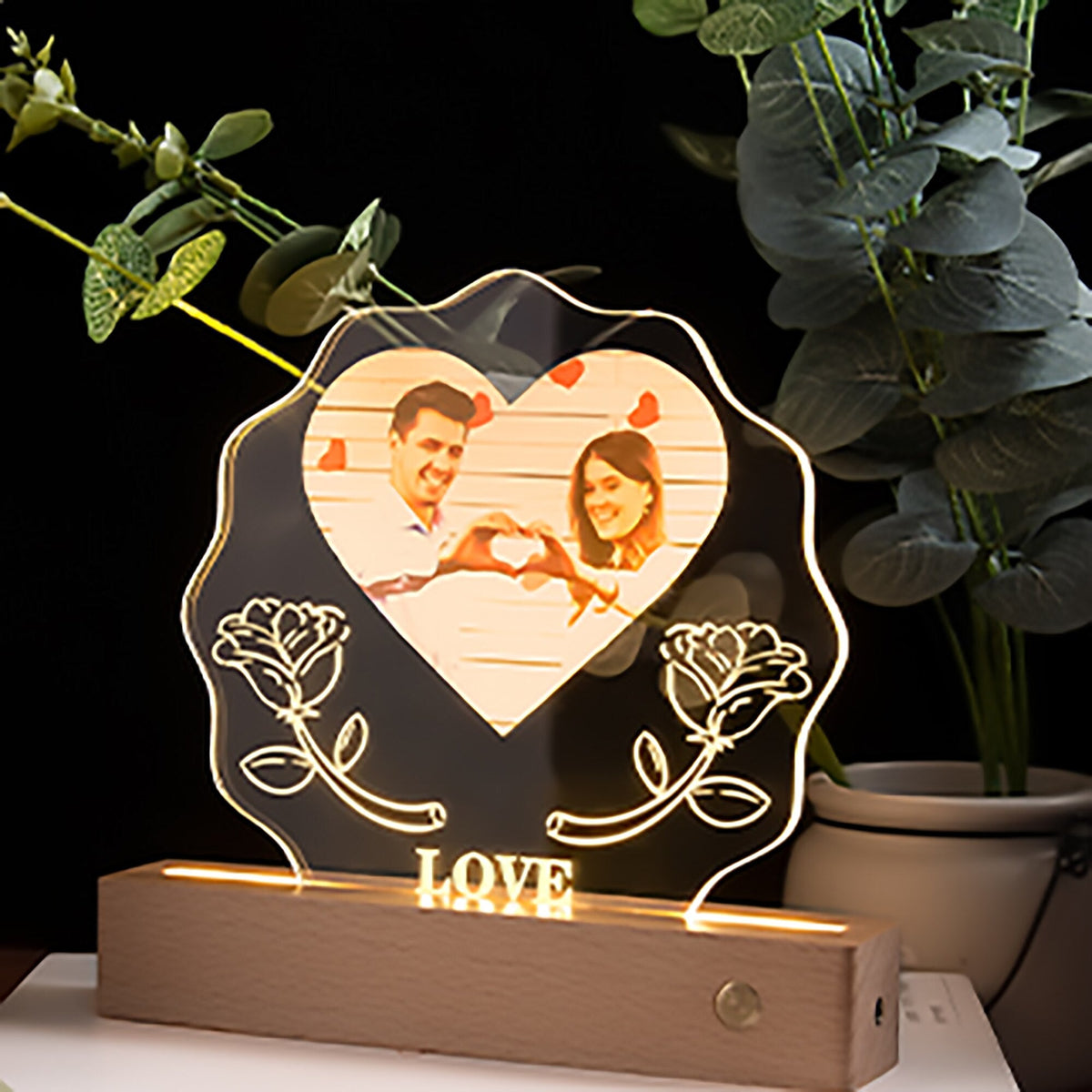 3D Love Lamp Acrylic LED Night Light Customized Photos Valentines Day Gift - MERGE.DAY.1.FREESTYLE