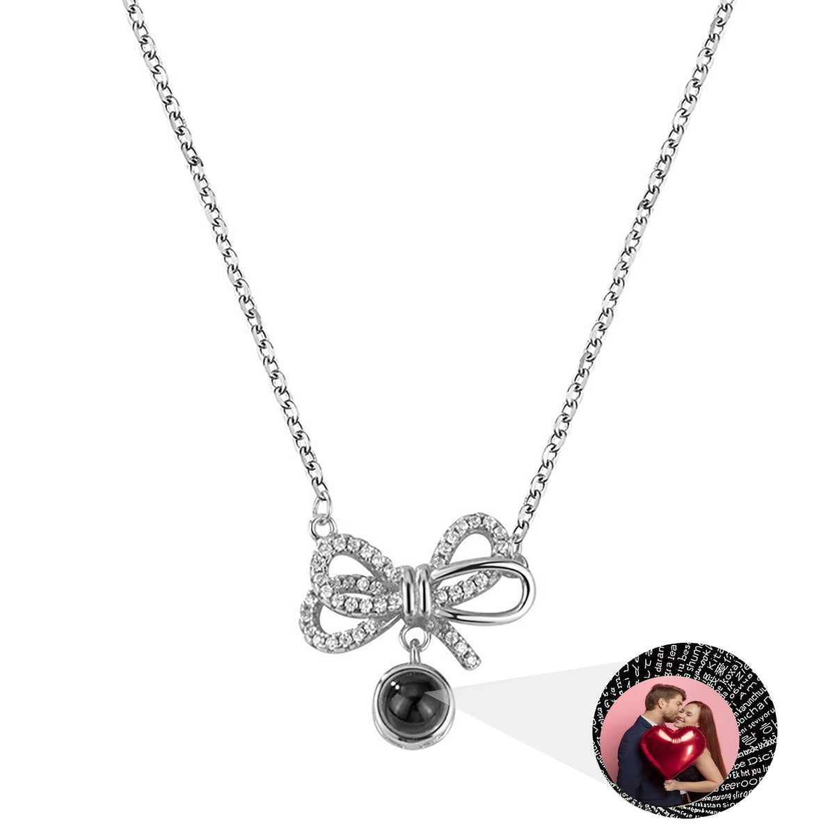 Customized Photo Bow Projection Memory Necklace - MERGE.DAY.1.FREESTYLE