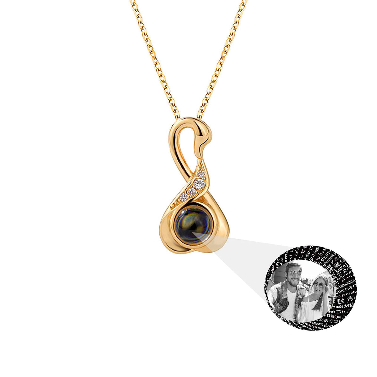 Love Swan with Customized Photos Projection Necklace Pendant Jewelry - MERGE.DAY.1.FREESTYLE