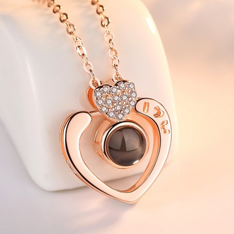 Custom Projection Photo Necklace With Heart Custom Mom Photo Necklace - MERGE.DAY.1.FREESTYLE