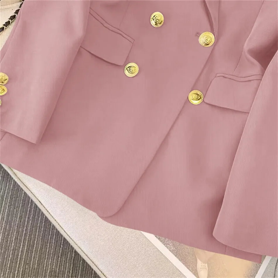 Jackets Blazer Woman Spring Autumn Solid Color Long Sleeve Tailored Collar - MERGE.DAY.1.FREESTYLE
