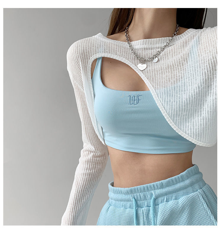 Hollow Smock T Shirt Women Summer Thin Irregular Long Sleeve Knitted - MERGE.DAY.1.FREESTYLE