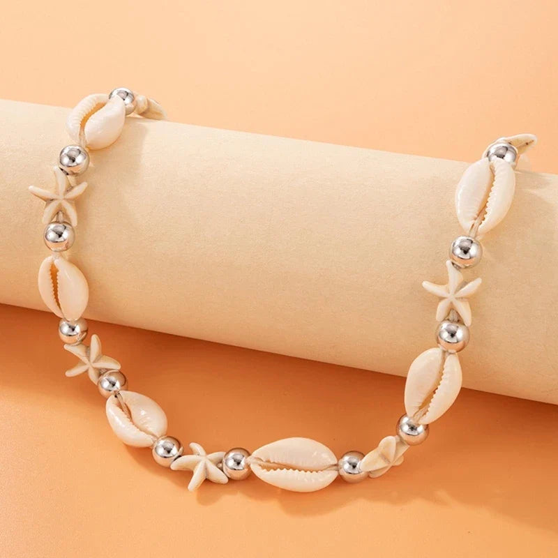 Fashion Rope Chain Natural Shell Choker Necklace - MERGE.DAY.1.FREESTYLE