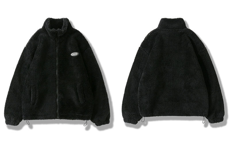 Hip Hop Winter Fleece Fluffy Jacket Streetwear - MERGE.DAY.1.FREESTYLE
