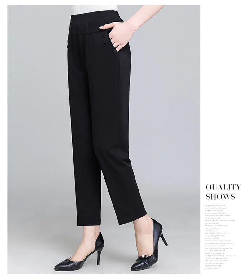 Spring Summer Pants Thin Elastic Waist Loose Cotton - MERGE.DAY.1.FREESTYLE