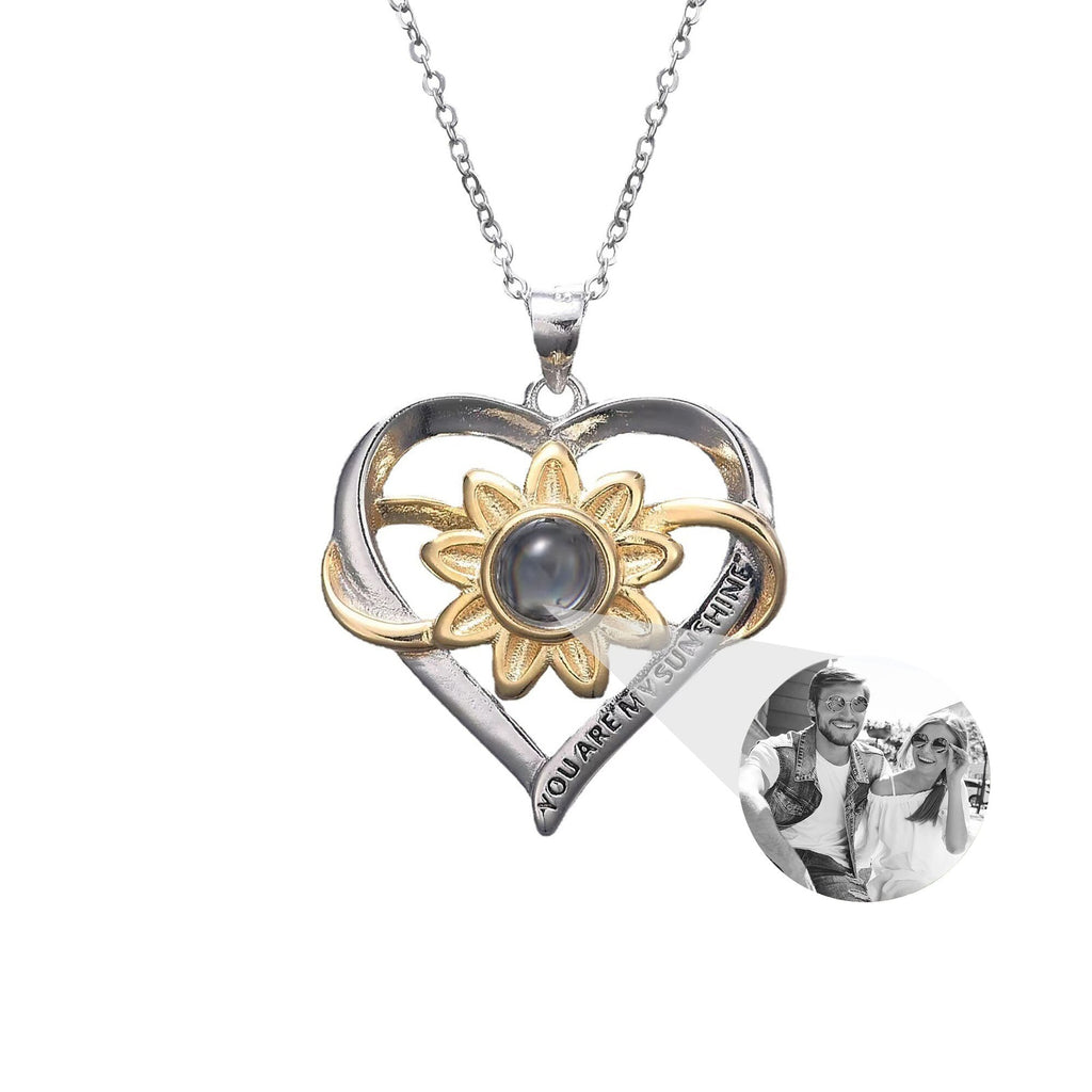 Customized photo of sunflower love Projection Necklace 100 Languages Pendant Jewelry - MERGE.DAY.1.FREESTYLE