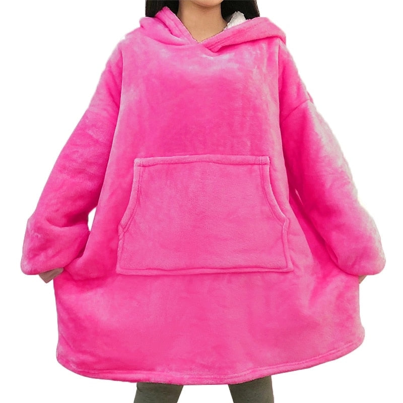 Winter Oversized Hoodies Women Giant Hoody Flannel Fleece Wearable Blanket - MERGE.DAY.1.FREESTYLE