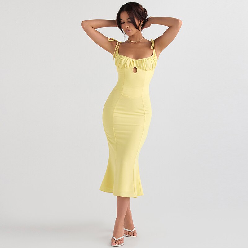 Folds Sleeveless Slips Bandage Solid Maxi Prom Dress Sexy Bodycon Summer - MERGE.DAY.1.FREESTYLE