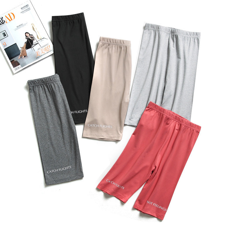Shorts Thin Fitness Casual High Waist Biker Short Summer Slim Knee-Length Bottoms Streetwear - MERGE.DAY.1.FREESTYLE