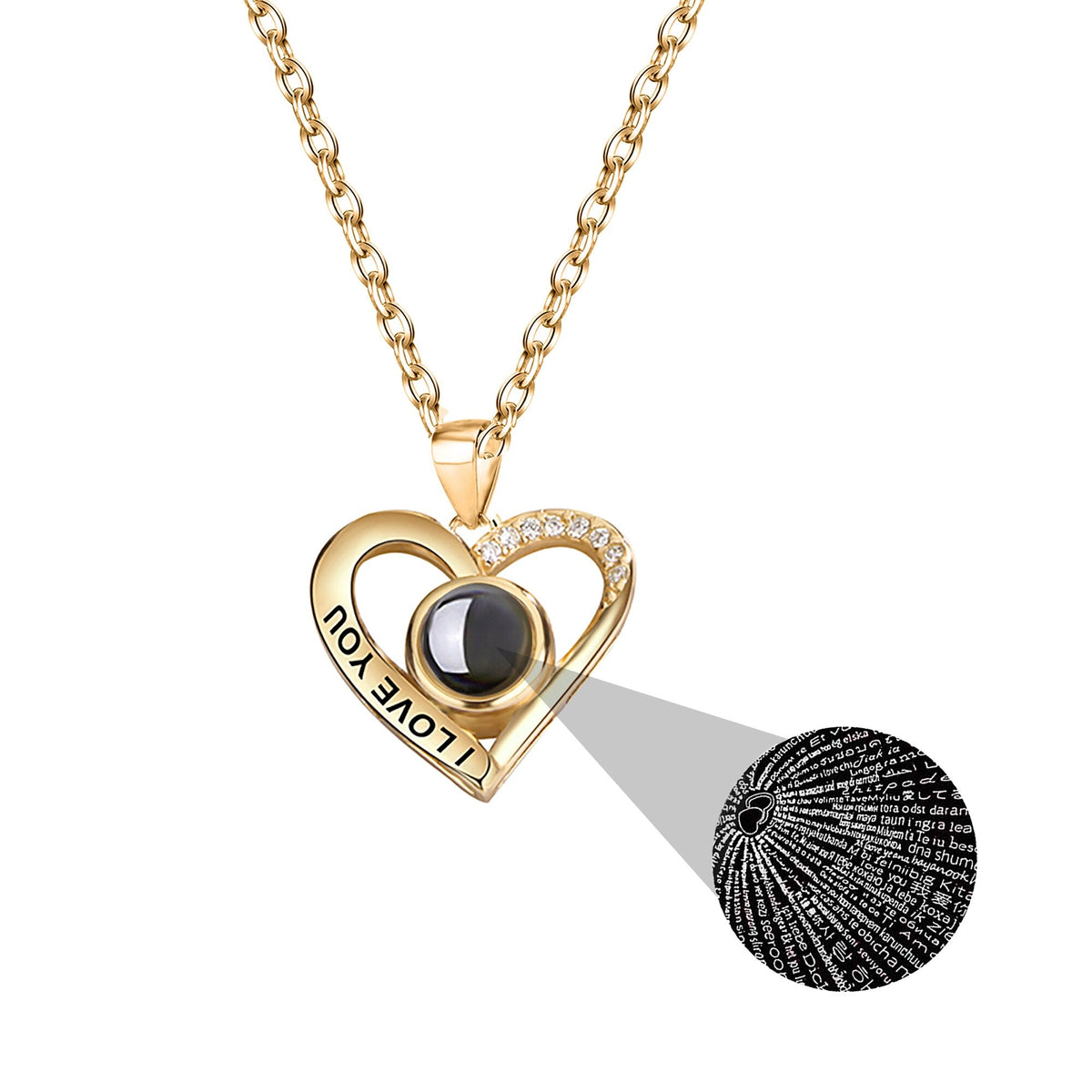 Love projection necklace with customizable photos Pendant Necklace - MERGE.DAY.1.FREESTYLE