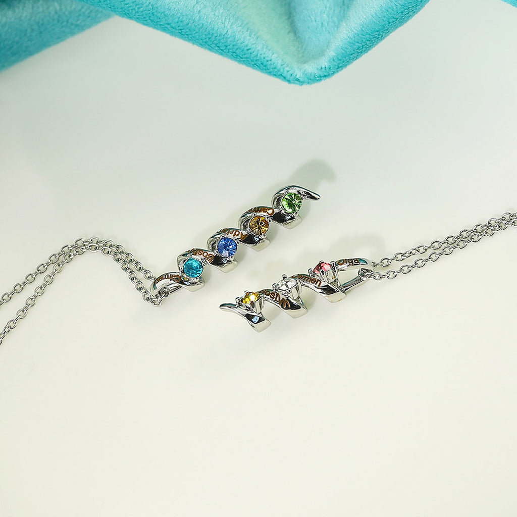 Customizable Birthstone Pendant Necklace For Women Choker Mom Birthday Jewelry - MERGE.DAY.1.FREESTYLE