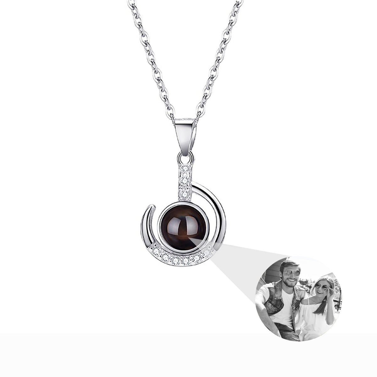 Customizable photo Silver 925 Necklace 100 Languages I Love You Projection Pendant - MERGE.DAY.1.FREESTYLE