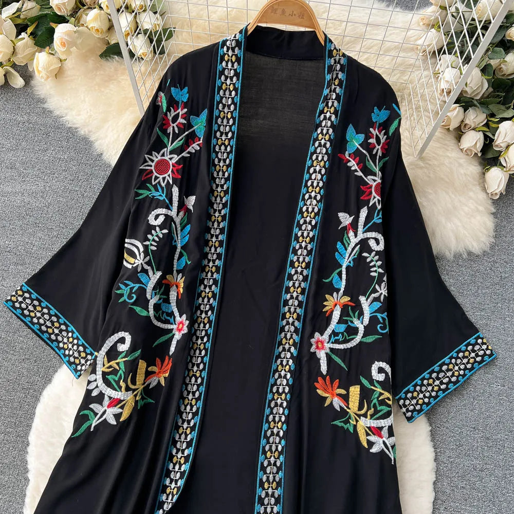 Retro Embroidery Sun Protection Shirt Chiffon Long Streetwear - MERGE.DAY.1.FREESTYLE