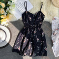 Spaghetti Strap Beach Playsuits Women Single Breasted V-neck Dress - MERGE.DAY.1.FREESTYLE