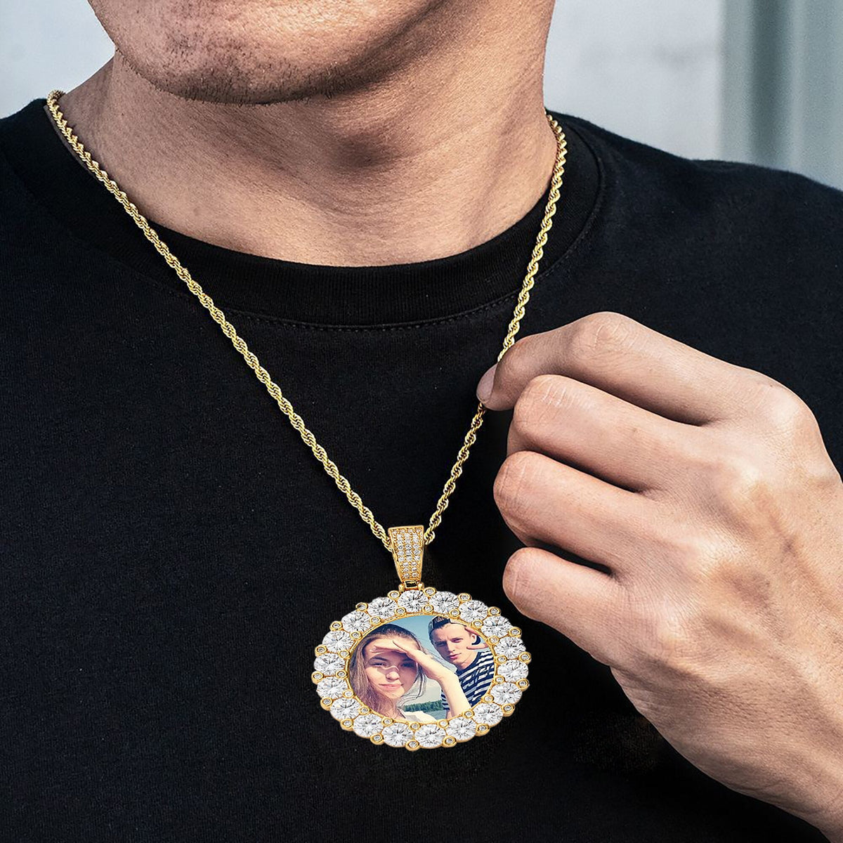 Customizable photoMen's Fashion Inlaid Exquisite Micro-dense Zircon Hip Hop Rock Party - MERGE.DAY.1.FREESTYLE