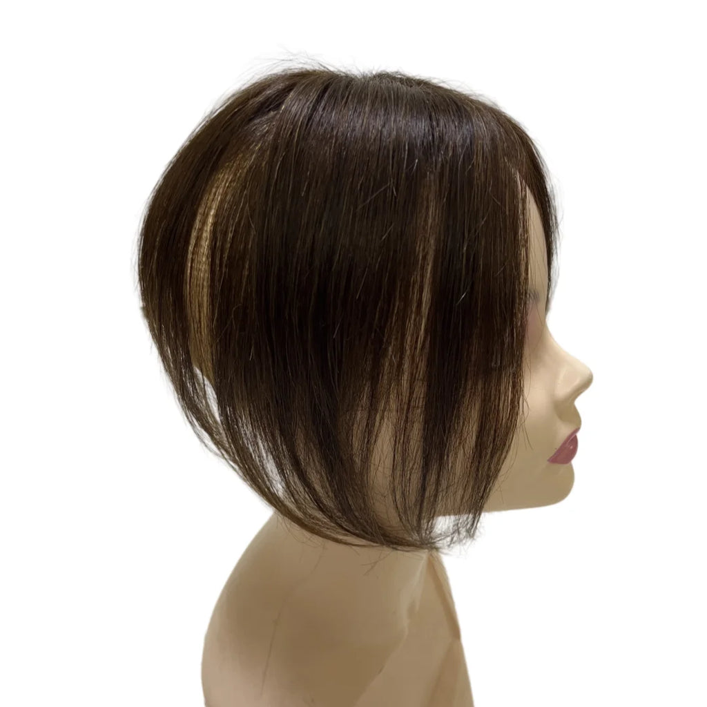25cm Clip In Natural Human Hair Topper For Women Bangs Fringe Hair Pieces Middle Part Brazilian Hairpiece Add Hair Volume - MERGE.DAY.1.FREESTYLE