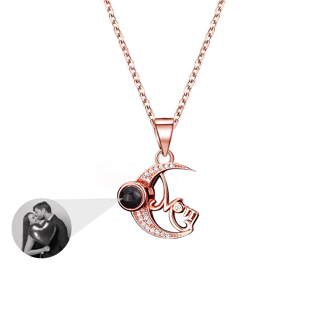 Customizable photo of the moon Projection Necklace Pendant Jewelry - MERGE.DAY.1.FREESTYLE